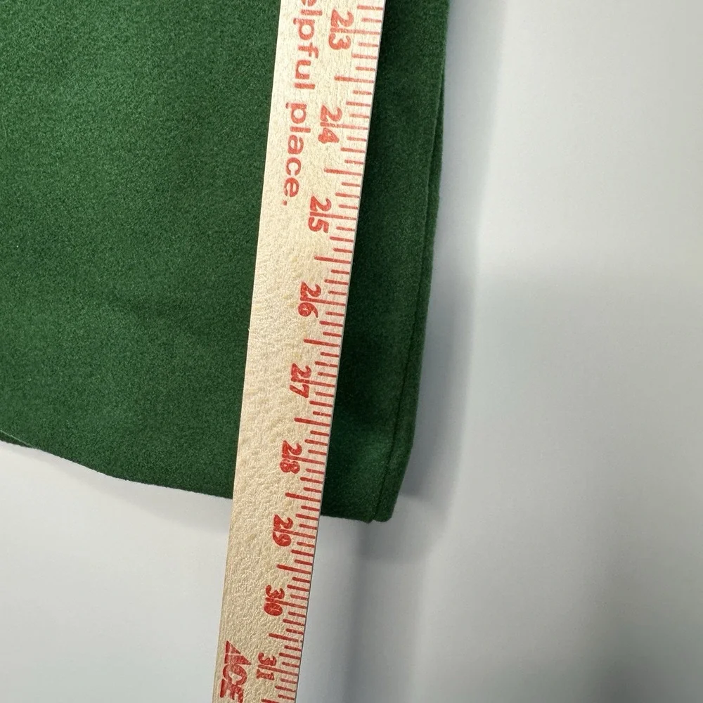 NYCC Womens Open Front Green Overcoat Crepe 3/4 Sleeve Pockets Small NEW